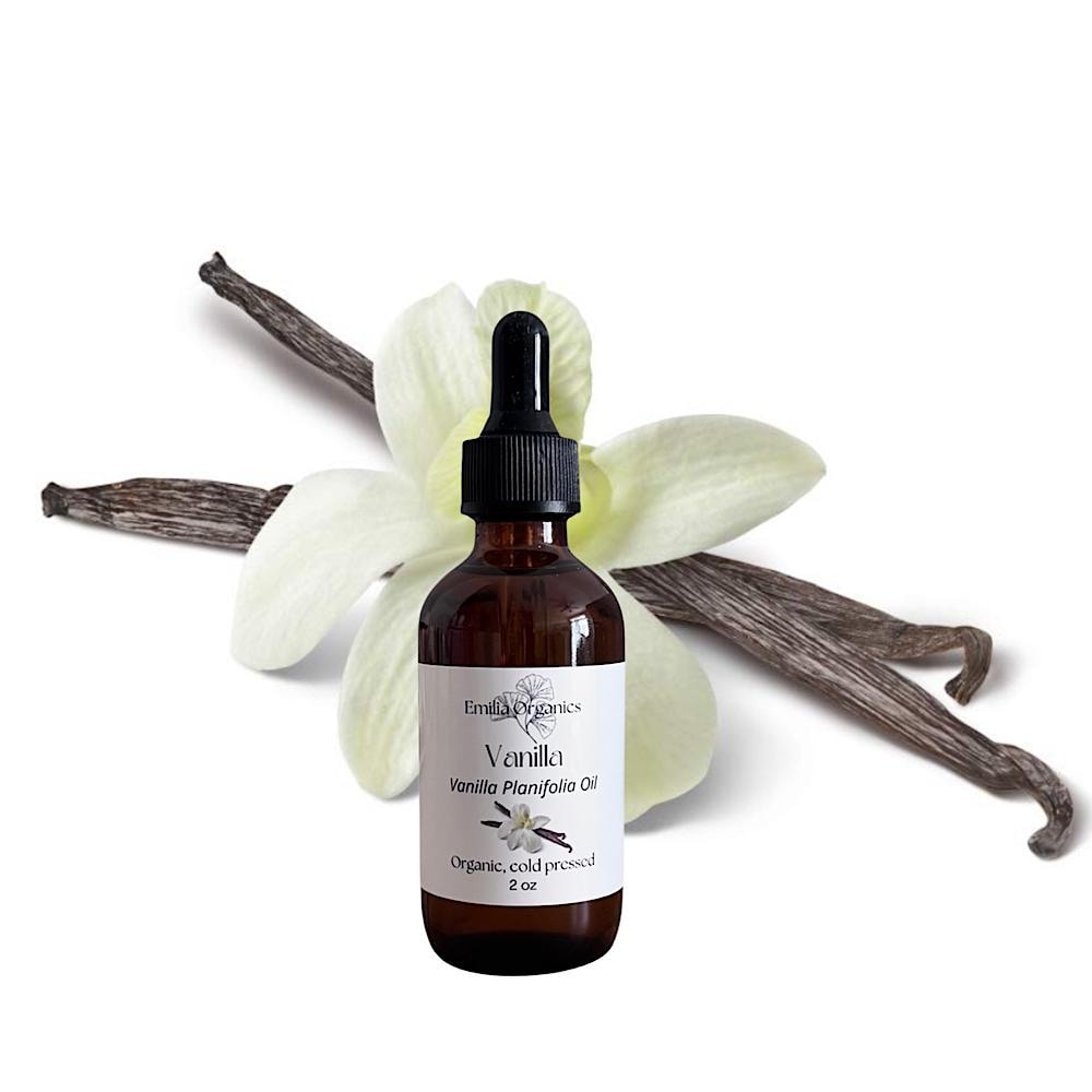 Vanilla Infused Oil, Organic, Cold Pressed, Unrefined, Natural